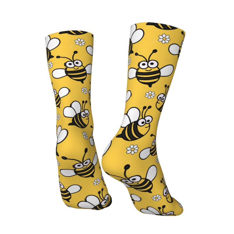 Dress Sock Men - カスタムかわいい小さな蜂メンズクルーソックスユニセックス楽しい3Dプリントドレスソックス