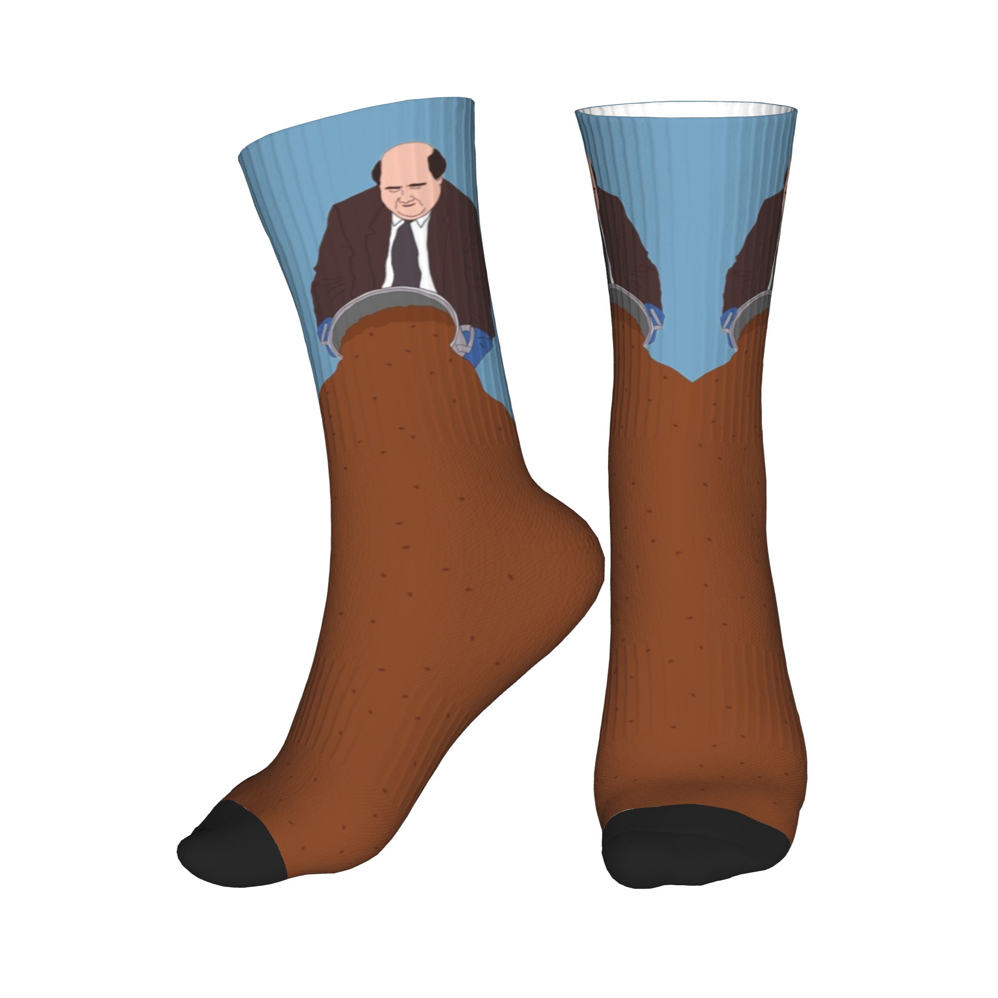 Dress Sock Men - テレビ番組「オフィス」ケビンの有名なチリメンズクルーソックスユニセックスかわいい3Dプリントドレスソックス