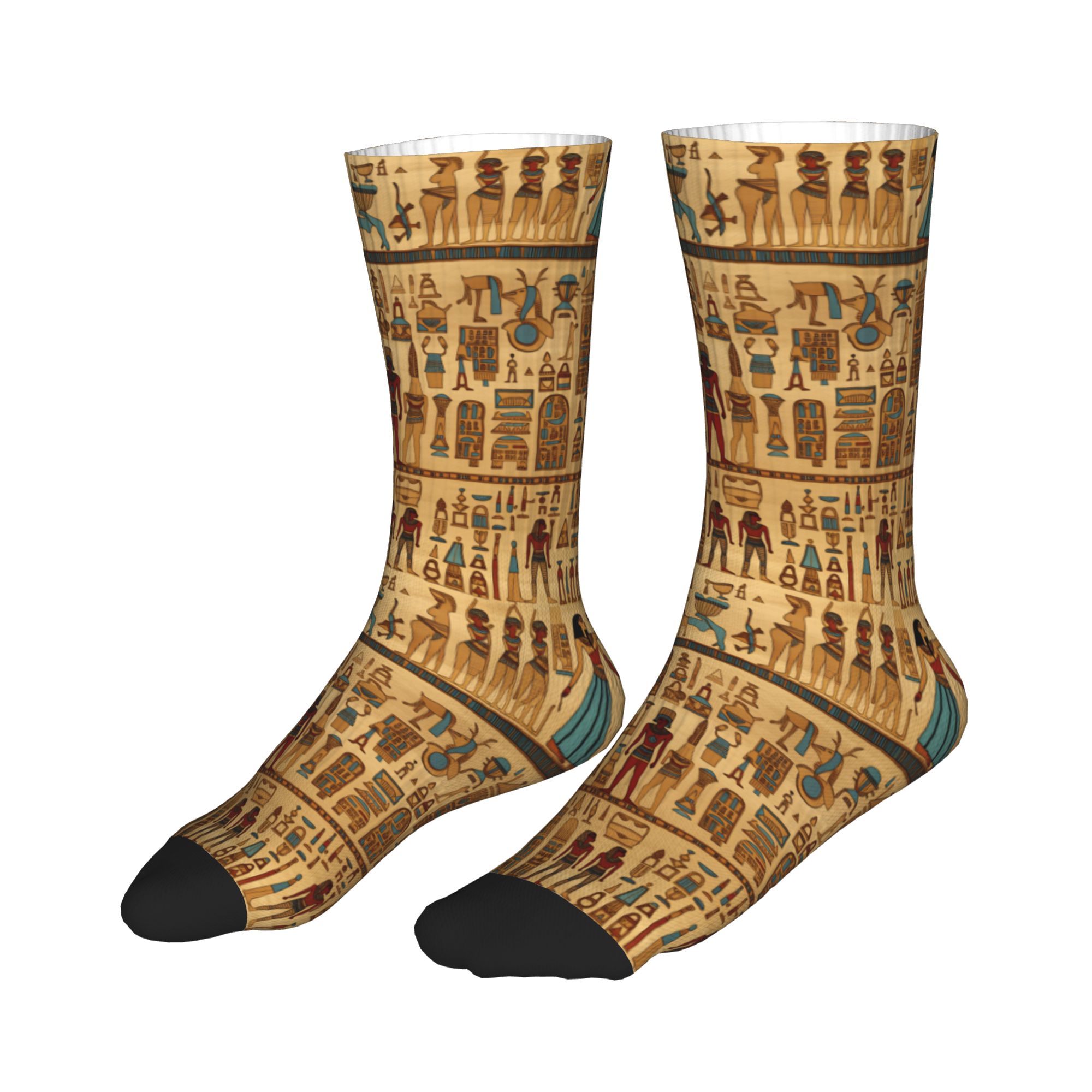 かわいいメンズエジプトの神々とシンボル柄ドレスソックスユニセ - Dress Sock Men のレビューと価格