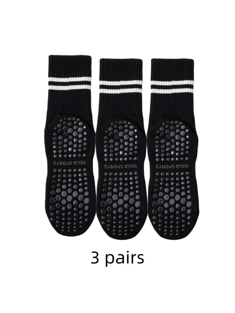 ヨガソックス 3 足、ミディアムレングスソックス、ピュアコッ - Grip Sock Yoga のレビューと価格
