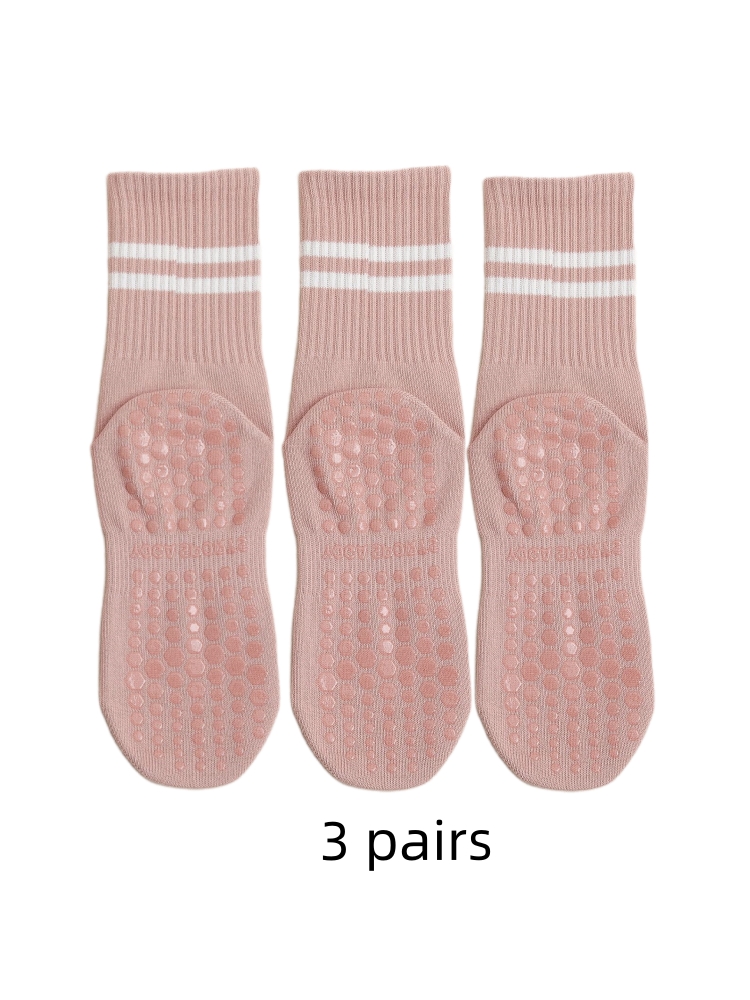 ヨガソックス 3 足、ミディアムレングスソックス、ピュアコッ - Grip Sock Yoga のレビューと価格