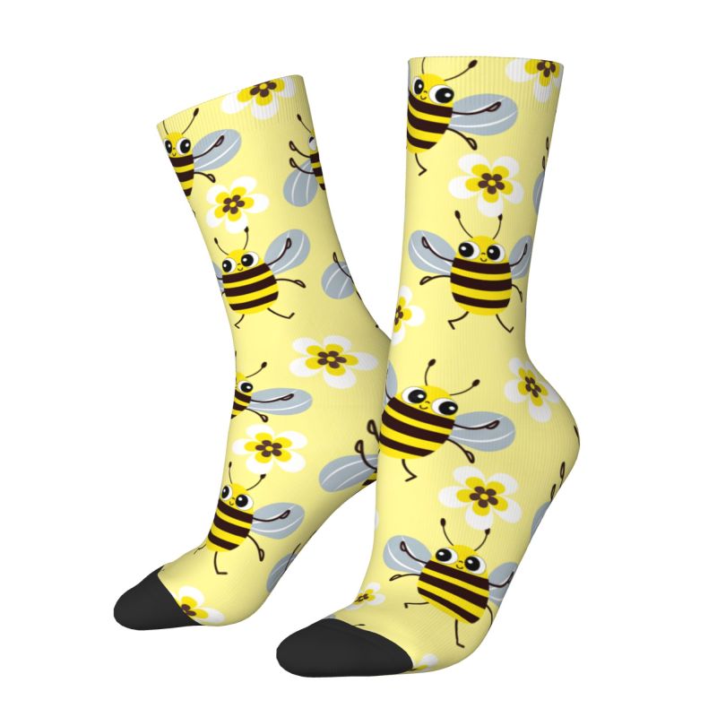 カスタムクールメンズ面白い蜂の花柄ドレスソックスユニセックス - Dress Sock Men のレビューと価格