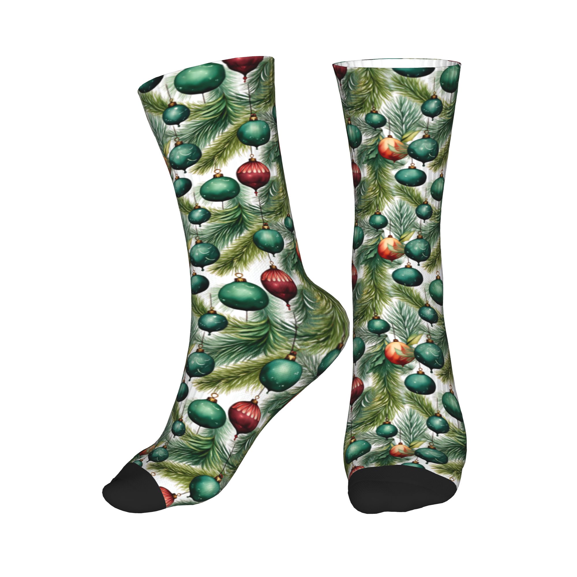 かわいいメンズクリスマスボールパイン柄ドレスソックスユニセッ - Dress Sock Men のレビューと価格
