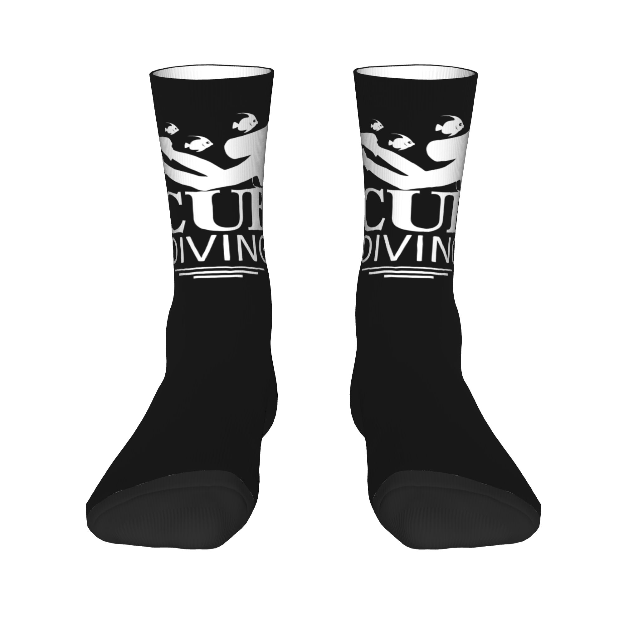 カスタム面白いスキューバダイビング男性女性クルーソックスユニ - Dress Sock Men のレビューと価格