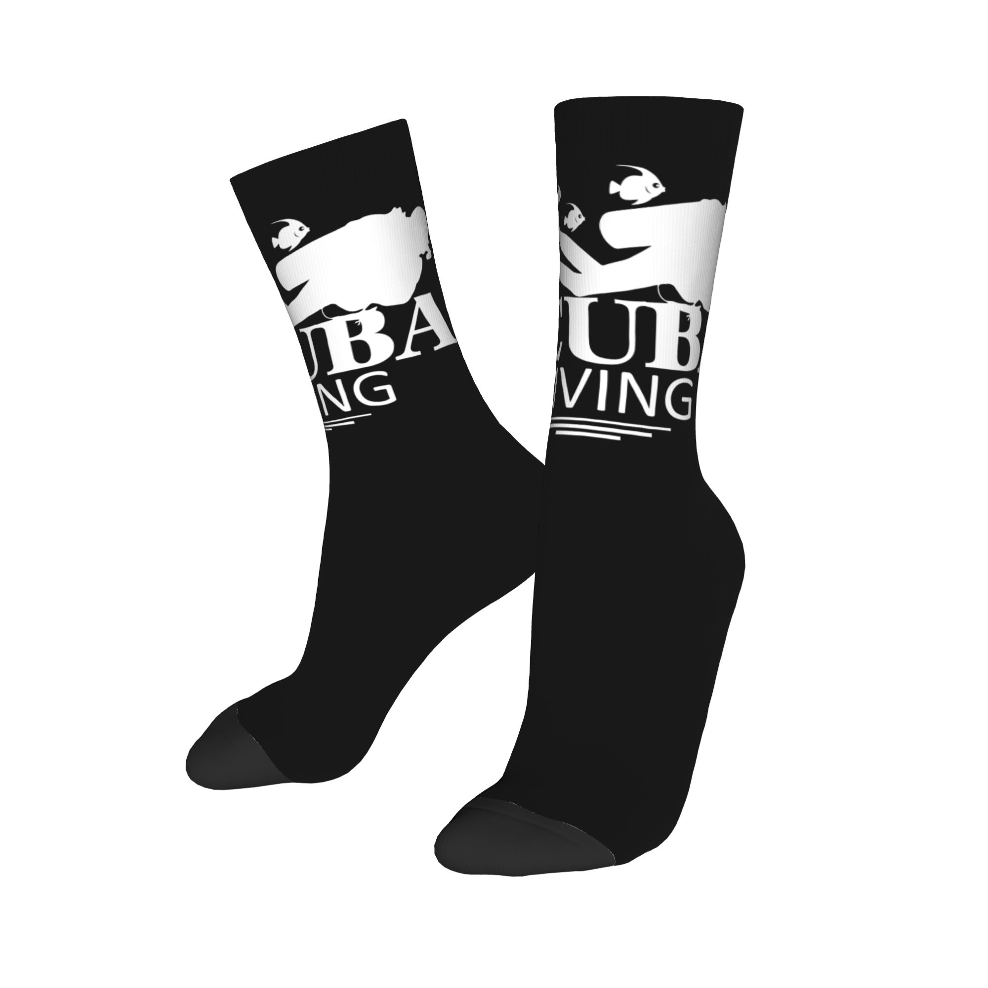 カスタム面白いスキューバダイビング男性女性クルーソックスユニ - Dress Sock Men のレビューと価格