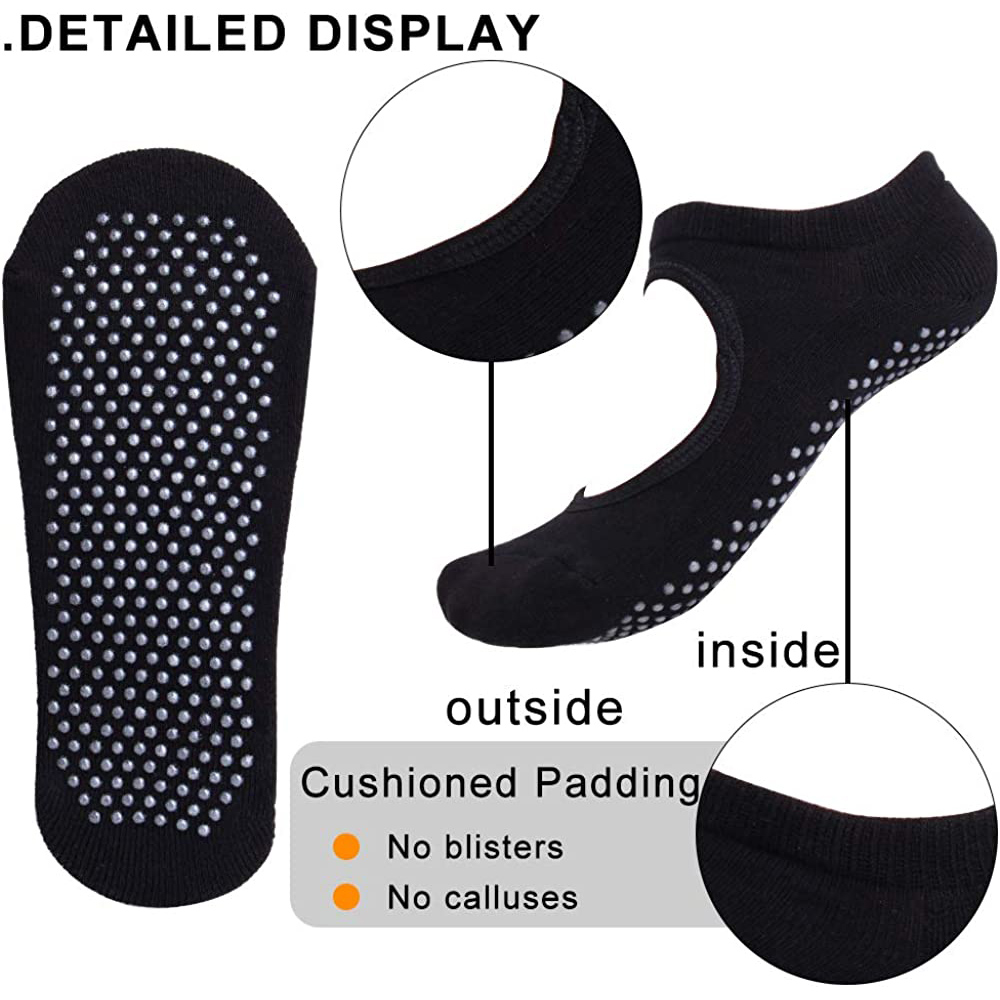 バックレスノンスリップフィットネスピラティスソックス綿女性ス - Grip Sock Yoga のレビューと価格