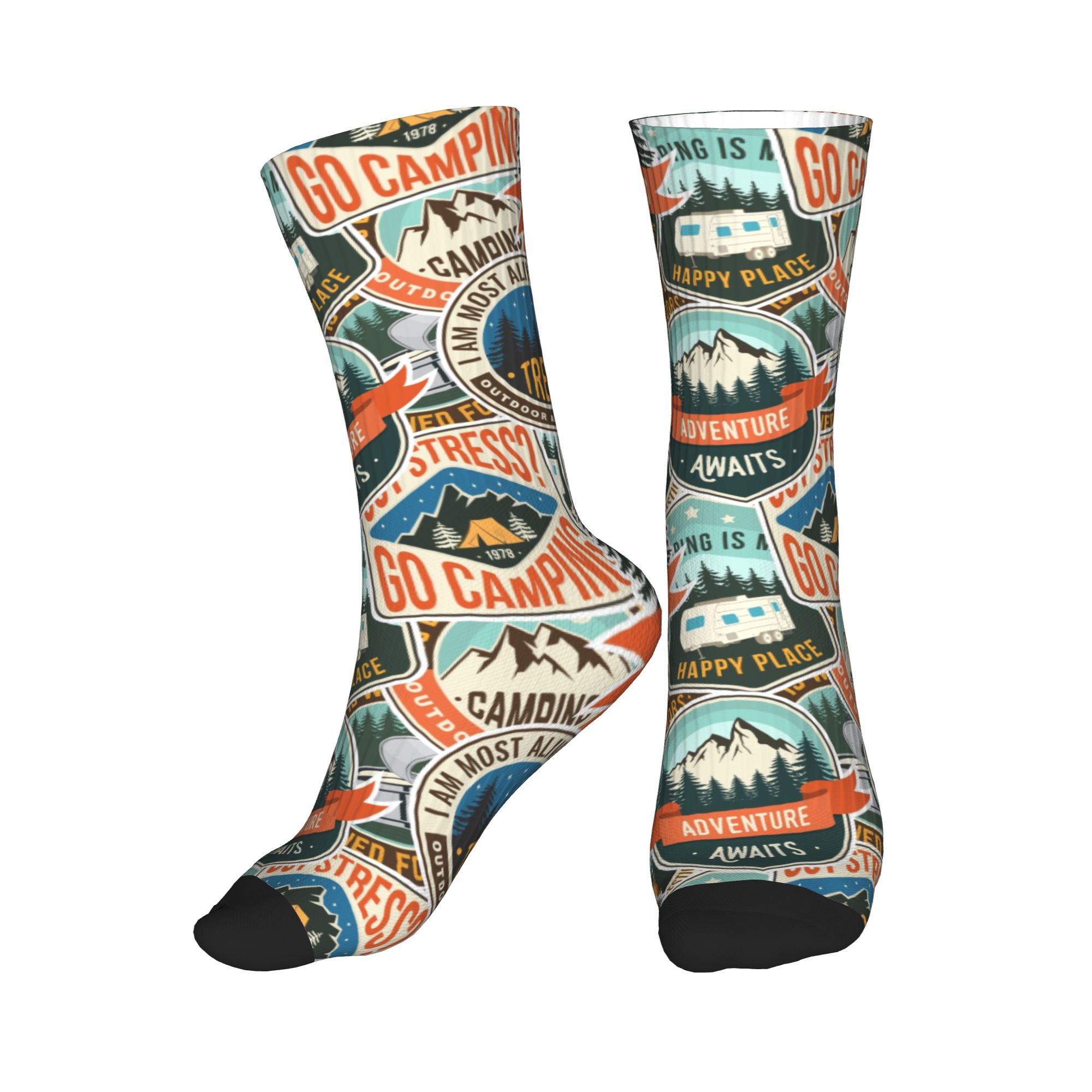 ファッションメンズヴィンテージマウンテンキャンプバッジアウト - Dress Sock Men のレビューと価格